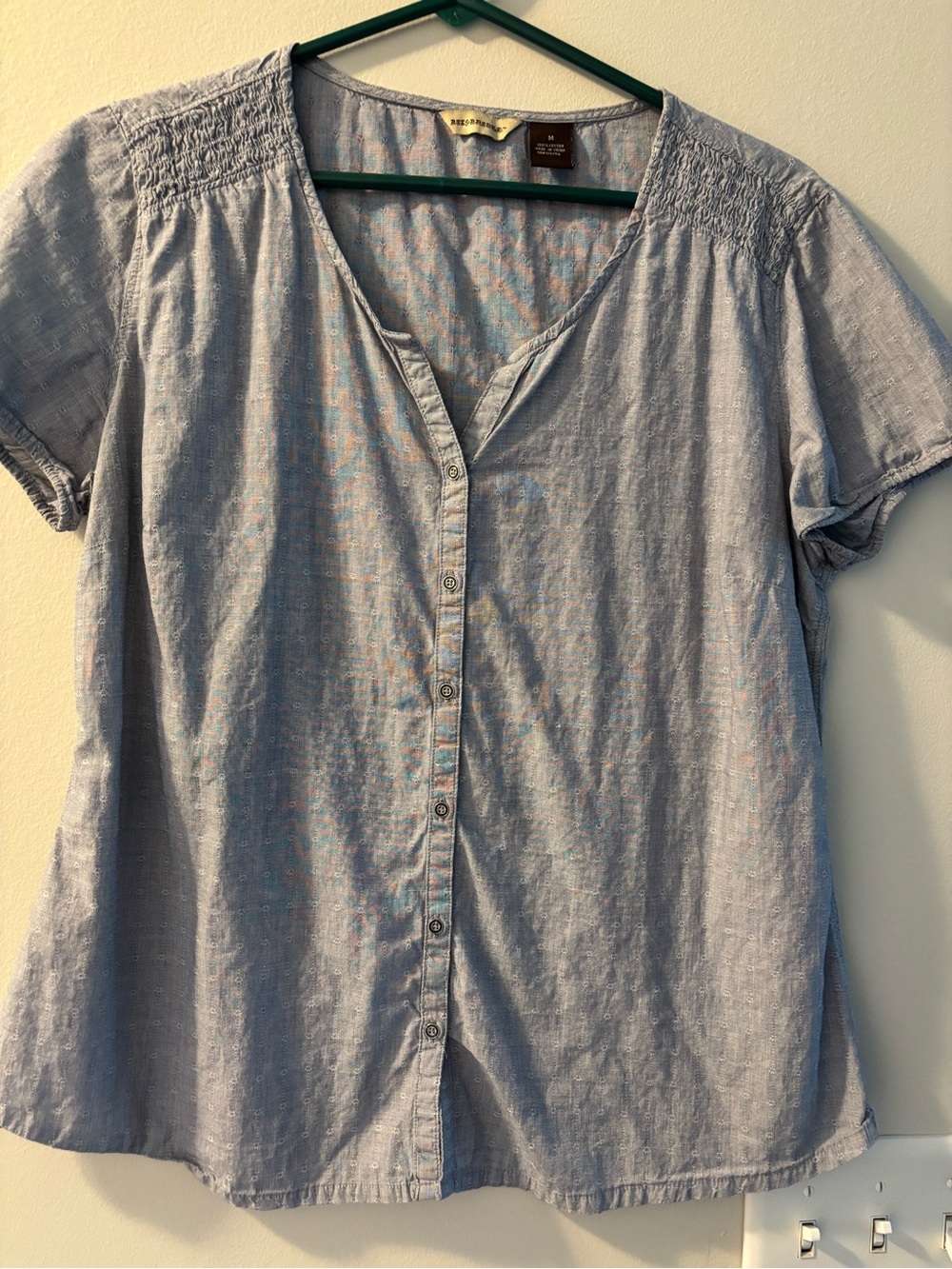 Bit & Bridle Sky Blue Short-Sleeve Button-Down Top